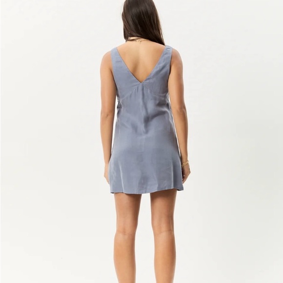 Afends Grace Cupro  V-neck Mini Summer Dress Coffee sleeveless size XL - Picture 2 of 15